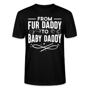 Vom Fell Papa Zu Baby Papa - Stanley/Stella Unisex Bio-T-Shirt CRAFTER - Schwarz - Vorne - Alina (178cm) & Michal (187cm)