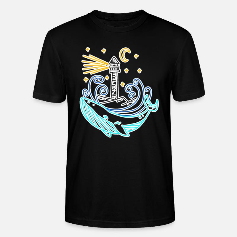 Phare côte mer mer - T-shirt bio CRAFTER Stanley Stella Unisexe - noir
