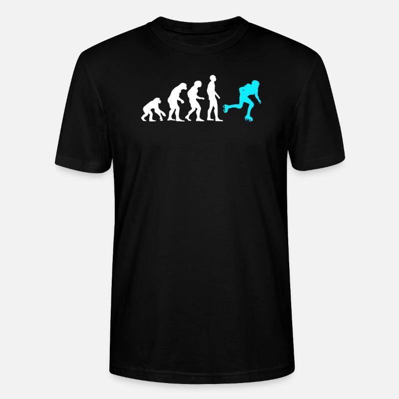 Affe Mensch Rollschuhfahrer Rollschuhe Rollerskate - Stanley/Stella Unisex Bio-T-Shirt CRAFTER - Schwarz