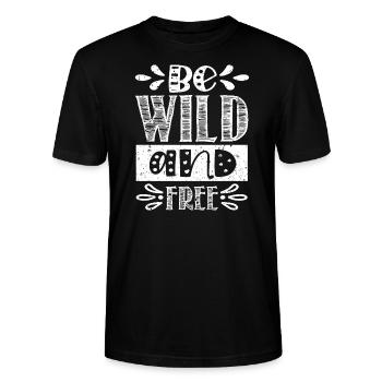 wild und frei sein - Stanley/Stella Unisex Bio-T-Shirt CRAFTER - Schwarz - Vorne - Alina (178cm) & Michal (187cm)