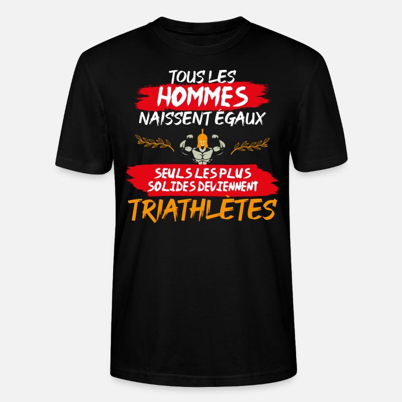 cadeau marrant solide triathlète triathlon - T-shirt bio CRAFTER Stanley Stella Unisexe - noir