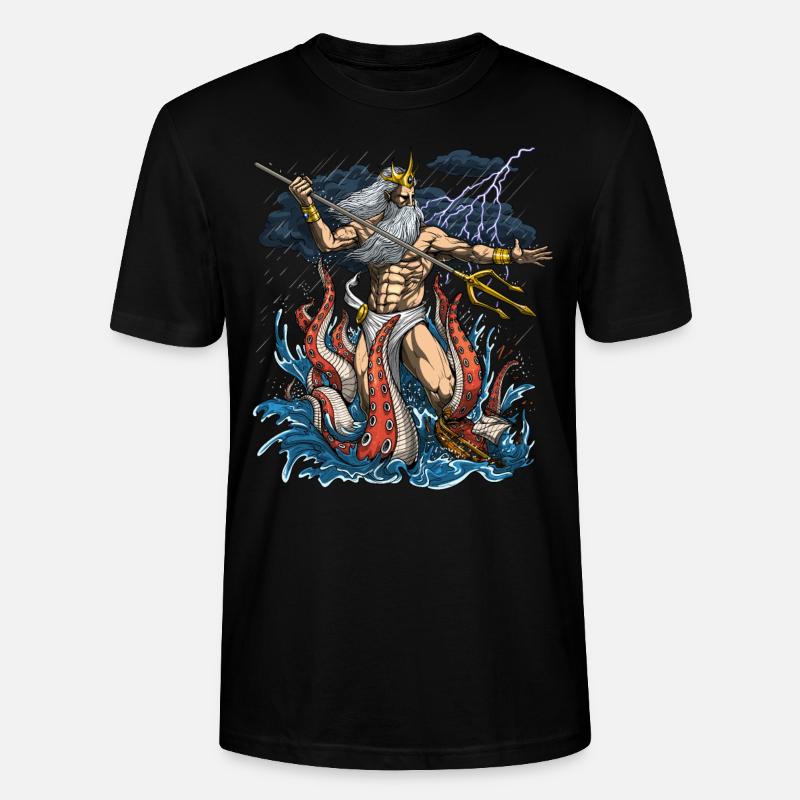 Griechischer Gott Poseidon - Stanley/Stella Unisex Bio-T-Shirt CRAFTER - Schwarz