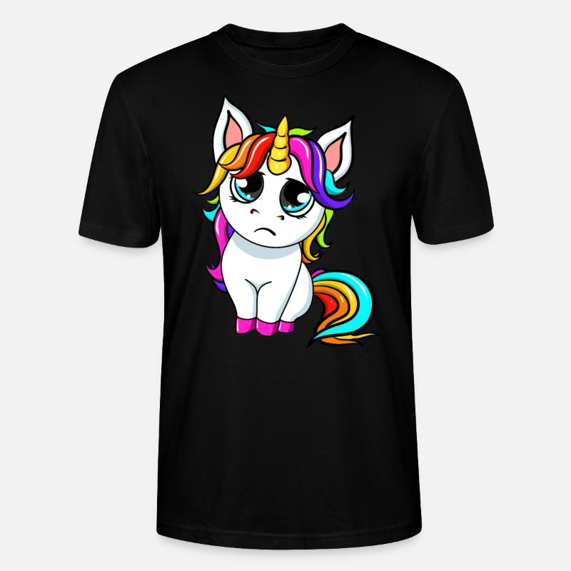 Little Sad Einhorn - Stanley/Stella Unisex Bio-T-Shirt CRAFTER - Schwarz