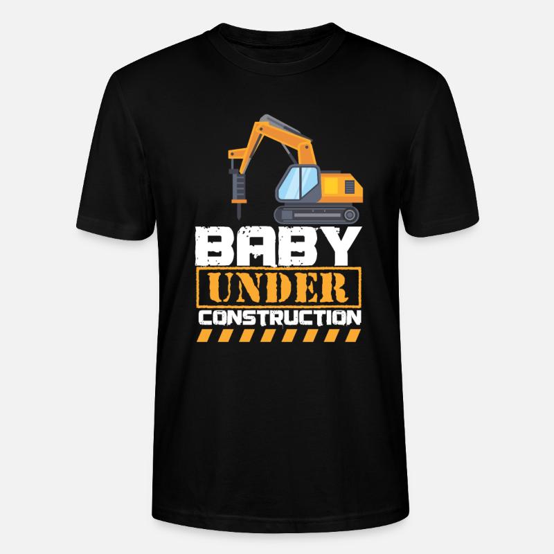 Bébé en construction Grossesse Mère - T-shirt bio CRAFTER Stanley Stella Unisexe - noir