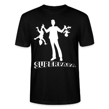 Papa, meilleur père, papa de l'année - T-shirt bio CRAFTER Stanley Stella Unisexe - noir - Devant - Alina (178cm) & Michal (187cm)