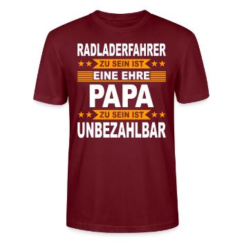 Radladerfahrer Geschenk Radlader Teleskoplader - Stanley/Stella Unisex Bio-T-Shirt CRAFTER - Burgunderrot - Vorne - Alina (178cm) & Michal (187cm)