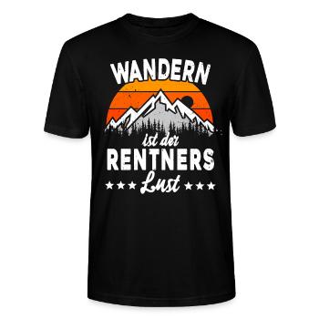 Wandern Berge Rentner Ruhestand Geschenkidee - Stanley/Stella Unisex Bio-T-Shirt CRAFTER - Schwarz - Vorne - Alina (178cm) & Michal (187cm)