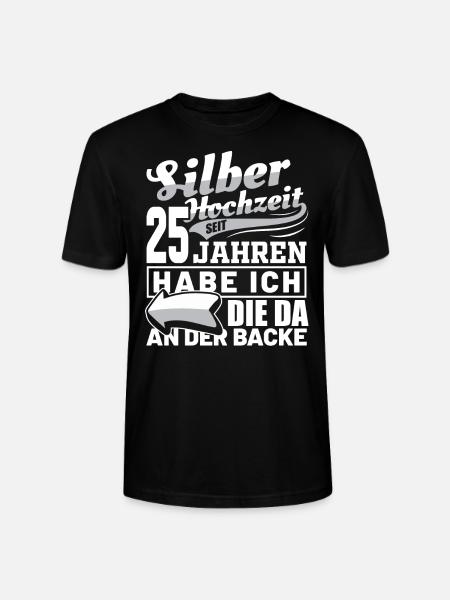 Silver Wedding Wedding Anniversary Marriage Husband Gift Idea - Stanley/Stella CRAFTER Unisex Organic T-Shirt - black