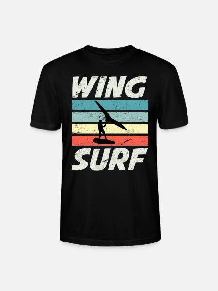 Wing Surf Silhouette Wing Foiler Wingfoiler - Maglietta unisex ecologica CRAFTER di Stanley/Stella - nero
