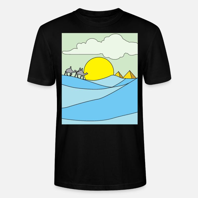 Retro pyramide du désert soleil - T-shirt bio CRAFTER Stanley Stella Unisexe - noir