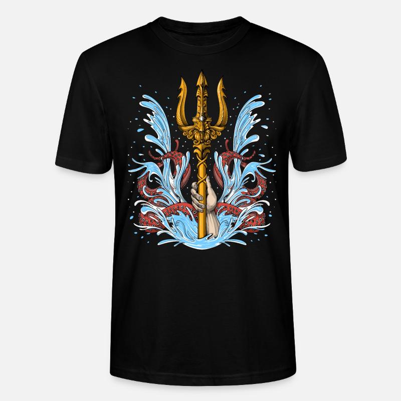 Trident Poséidon - T-shirt bio CRAFTER Stanley Stella Unisexe - noir