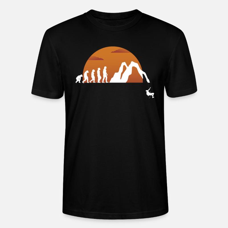 Evolution Höhlenforscher Geschenk - Stanley/Stella Unisex Bio-T-Shirt CRAFTER - Schwarz