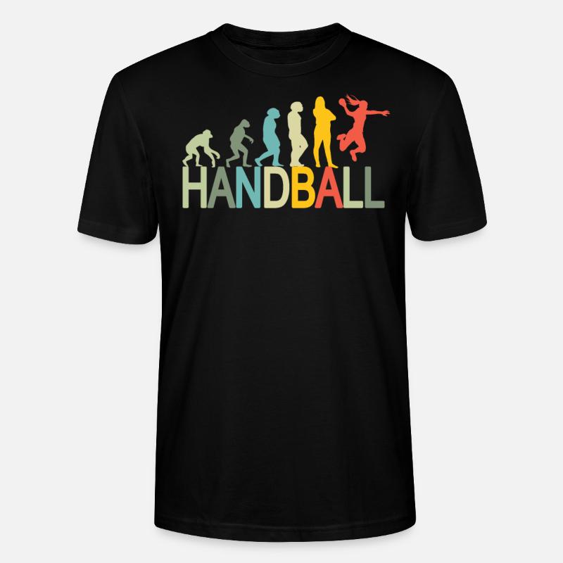 Lstiges Handball Design Evolution - Stanley/Stella Unisex Bio-T-Shirt CRAFTER - Schwarz