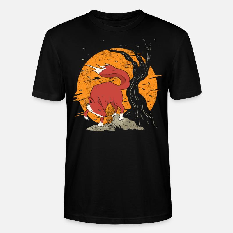 Kitsune Aesthetic Anime Cadeaux - T-shirt bio CRAFTER Stanley Stella Unisexe - noir