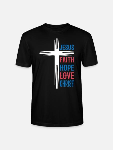 Jesus Cross Church Christians Jesus - Stanley/Stella CRAFTER Unisex Organic T-Shirt - black