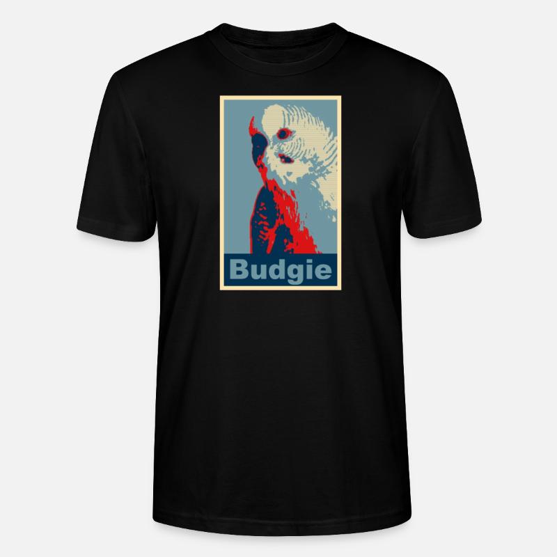 Perruche budgie image - T-shirt bio CRAFTER Stanley Stella Unisexe - noir