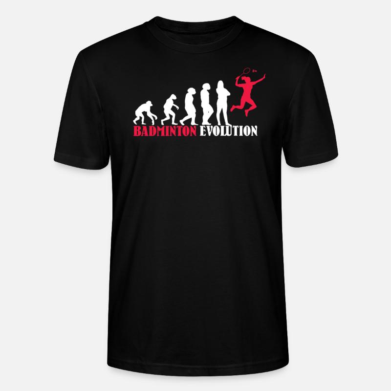 Badminton Evolution Design als Geschenk - Stanley/Stella Unisex Bio-T-Shirt CRAFTER - Schwarz