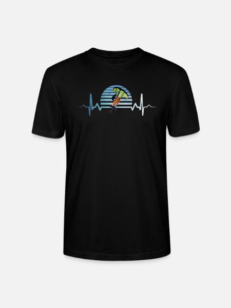 Wing Foiling Heartbeat ECG - Stanley/Stella CRAFTER Unisex Organic T-Shirt - black