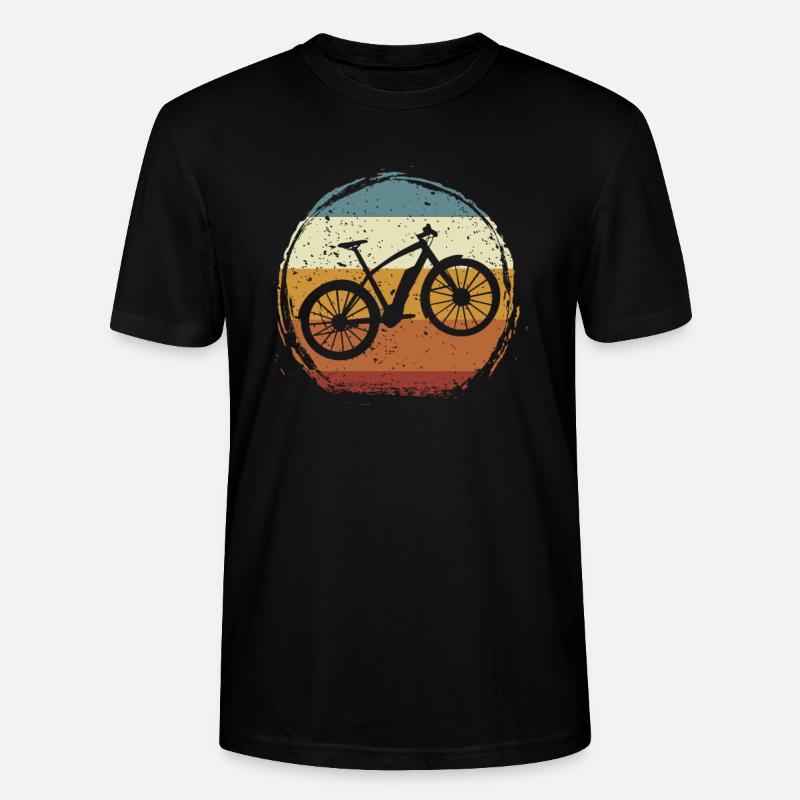 E-Bike, E-MTB, Retro Sunset E-Biker - Stanley/Stella CRAFTER Unisex Organic T-Shirt - black