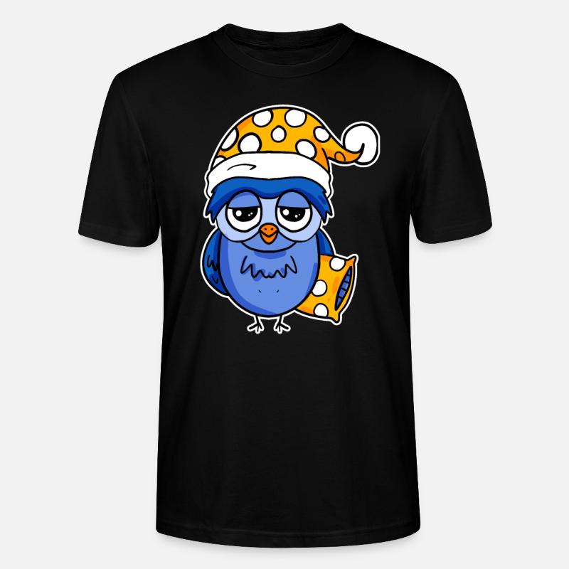 Early riser owl sleeping - Stanley/Stella CRAFTER Unisex Organic T-Shirt - black