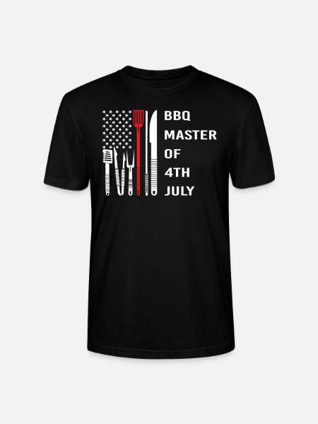 BBQ Master 4th July - Stanley/Stella CRAFTER Unisex Organic T-Shirt - black