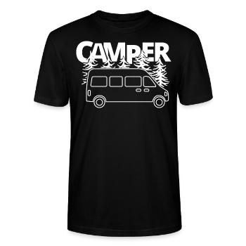 Wohnmobil Wohnwagen Camper Spruch Campervan Bus - Stanley/Stella Unisex Bio-T-Shirt CRAFTER - Schwarz - Vorne - Alina (178cm) & Michal (187cm)