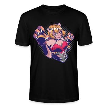 Hentai Manga Anime Waifu Japanese ahegao sexy girl - T-shirt bio CRAFTER Stanley Stella Unisexe - noir - Devant - Alina (178cm) & Michal (187cm)