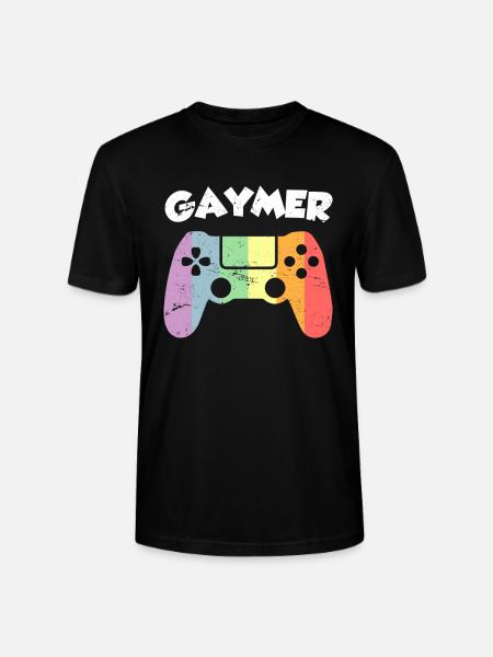 Funny Gay Saying Gaymer Gay Gamer - Stanley/Stella CRAFTER Unisex Organic T-Shirt - black