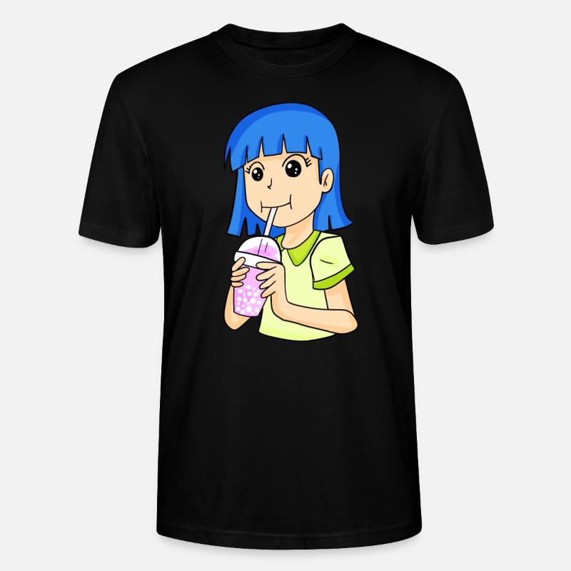 Anime Mädchen mit bubble tea - Stanley/Stella Unisex Bio-T-Shirt CRAFTER - Schwarz
