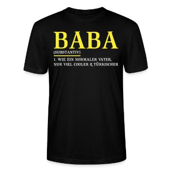 Baba Vater Türkei | Türkisch Baba Vater Geschenk - Stanley/Stella Unisex Bio-T-Shirt CRAFTER - Schwarz - Vorne - Alina (178cm) & Michal (187cm)