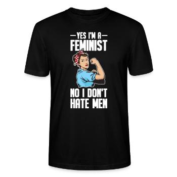Feministin Emanzipation Feminist Feminismus - Stanley/Stella Unisex Bio-T-Shirt CRAFTER - Schwarz - Vorne - Alina (178cm) & Michal (187cm)