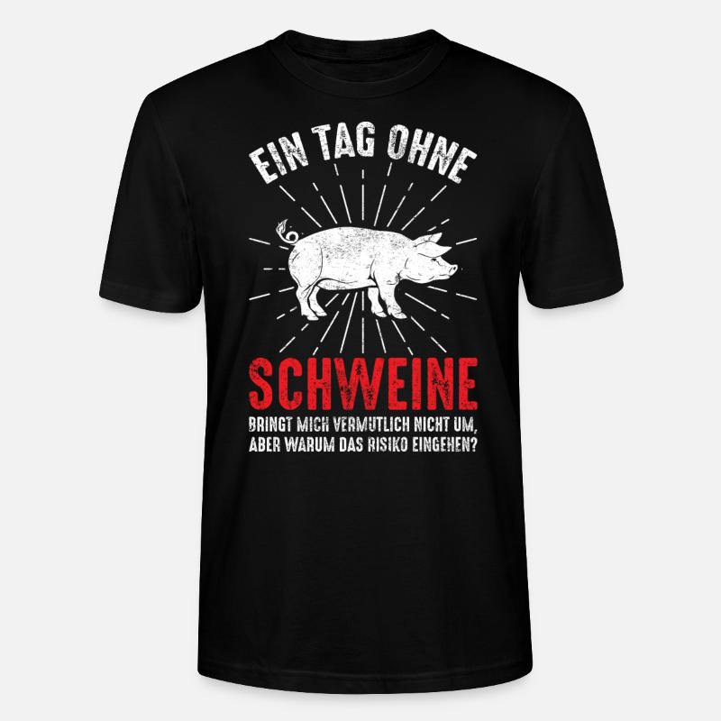 Schwein - Stanley/Stella Unisex Bio-T-Shirt CRAFTER - Schwarz