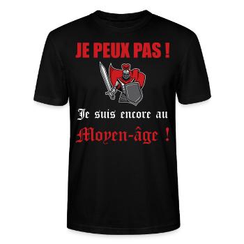 cadeau médiéval moyen âge béhourd chevalier - T-shirt bio CRAFTER Stanley Stella Unisexe - noir - Devant - Alina (178cm) & Michal (187cm)