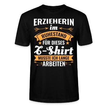 Erzieherin Rente Ruhestand Abschiedsgeschenk - Stanley/Stella Unisex Bio-T-Shirt CRAFTER - Schwarz - Vorne - Alina (178cm) & Michal (187cm)