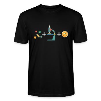 Microbiologie biologie Étudiant Biologiste laboratoire - T-shirt bio CRAFTER Stanley Stella Unisexe - noir - Devant - Alina (178cm) & Michal (187cm)