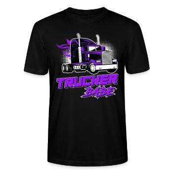 Camion routier camion routier babe sort camion routier - T-shirt bio CRAFTER Stanley Stella Unisexe - noir - Devant - Alina (178cm) & Michal (187cm)
