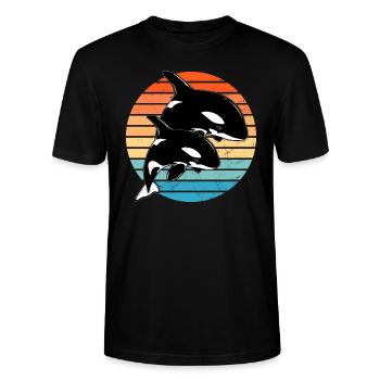 Orcas - Stanley/Stella Unisex Bio-T-Shirt CRAFTER - Schwarz - Vorne - Alina (178cm) & Michal (187cm)