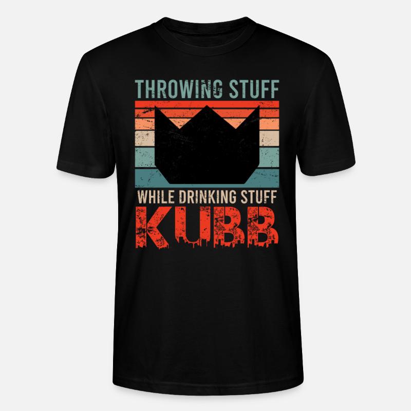 Wikingerschach Spruch Throwing Stuff Drinking - Stanley/Stella Unisex Bio-T-Shirt CRAFTER - Schwarz