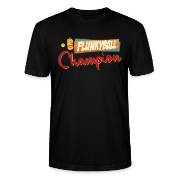 Flunky Ball Drinking Game Flunkyball Party - Stanley/Stella CRAFTER Unisex Organic T-Shirt - black - Front - Alina (178cm) & Michal (187cm)