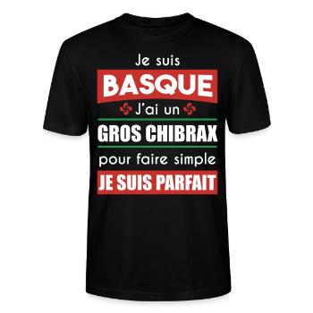 basque gros chibrax | cadeau beauf lauburu - T-shirt bio CRAFTER Stanley Stella Unisexe - noir - Devant - Alina (178cm) & Michal (187cm)