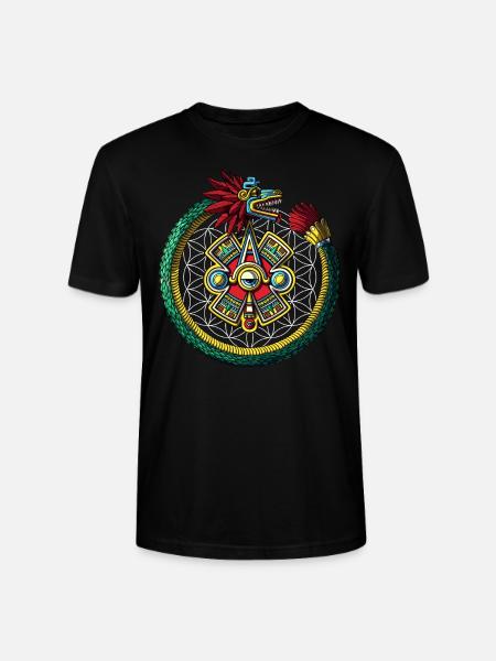 Quetzalcoatl Aztec Ouroboros - Stanley/Stella CRAFTER Unisex Organic T-Shirt - black