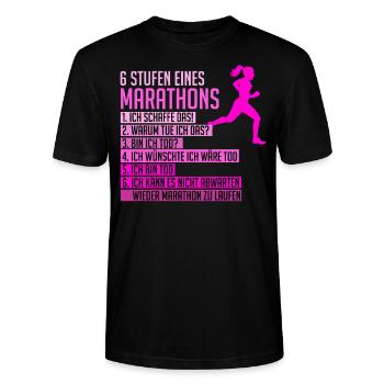 Lustiger Marathon Spruch Läuferin Frauen Geschenk - Stanley/Stella Unisex Bio-T-Shirt CRAFTER - Schwarz - Vorne - Alina (178cm) & Michal (187cm)