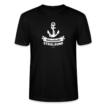 Heimathafen Stralsund - Stanley/Stella Unisex Bio-T-Shirt CRAFTER - Schwarz - Vorne - Alina (178cm) & Michal (187cm)