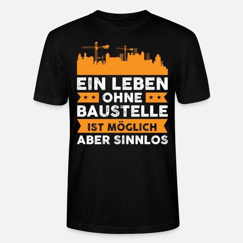 Bauleiter Geschenkidee Baustelle Geschenk - Stanley/Stella Unisex Bio-T-Shirt CRAFTER - Schwarz
