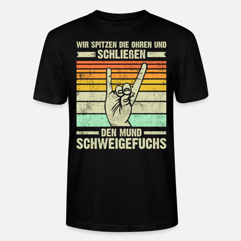 Lehrer Schweigefuchs Schule Geschenk - Stanley/Stella Unisex Bio-T-Shirt CRAFTER - Schwarz