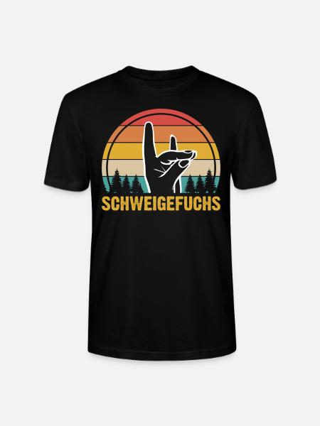 Schweigefuchs Lehrer Retro Geschenkidee - Stanley/Stella Unisex Bio-T-Shirt CRAFTER - Schwarz