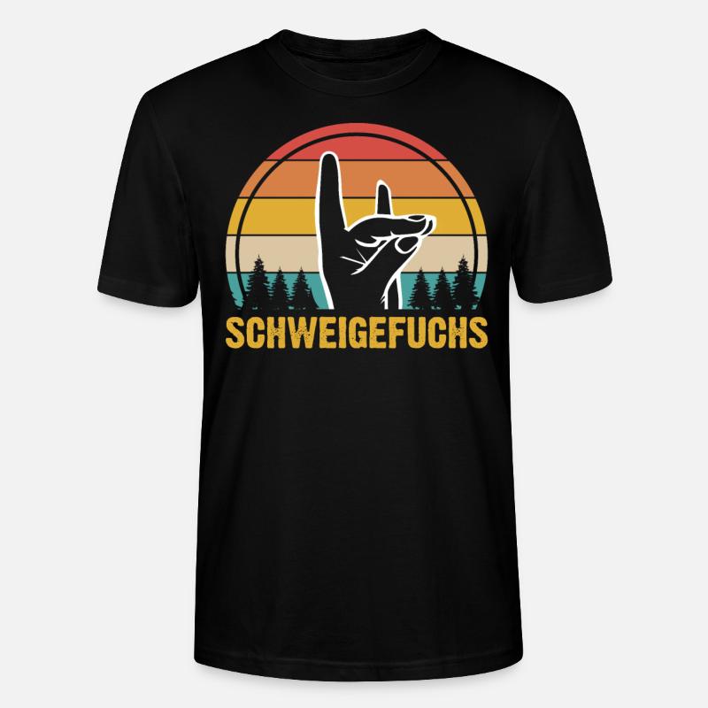 Schweigefuchs Lehrer Retro Geschenkidee - Stanley/Stella Unisex Bio-T-Shirt CRAFTER - Schwarz