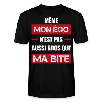 égo grosse bite | cadeau beauf marrant - T-shirt bio CRAFTER Stanley Stella Unisexe - noir - Devant - Alina (178cm) & Michal (187cm)