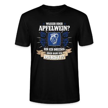 Hessischer Äppler, Apfelwein - Stanley/Stella Unisex Bio-T-Shirt CRAFTER - Schwarz - Vorne - Alina (178cm) & Michal (187cm)