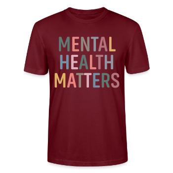 Les questions de santé mentale cessent la sensibilisation à la stigmatisation - T-shirt bio CRAFTER Stanley Stella Unisexe - bordeaux - Devant - Alina (178cm) & Michal (187cm)